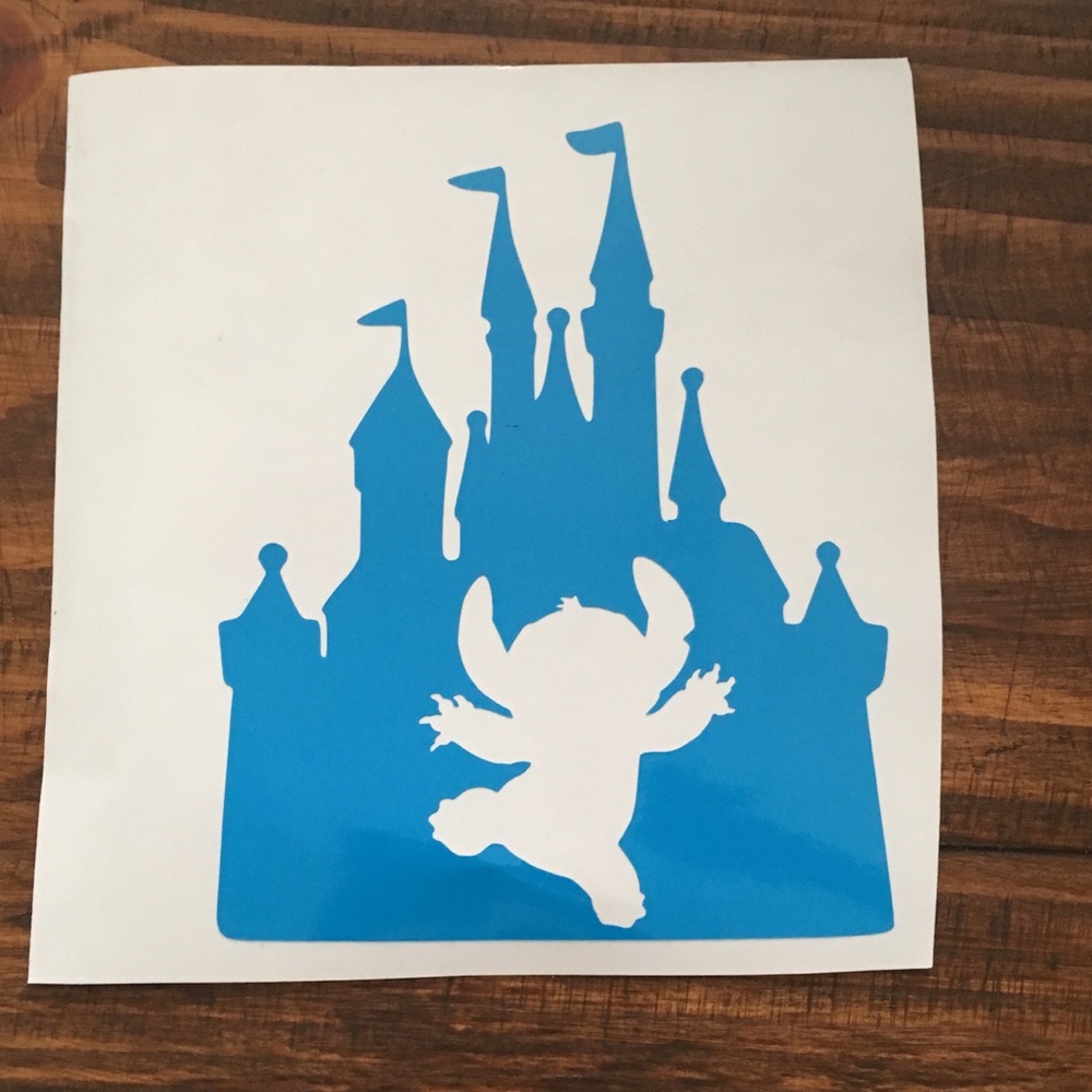 Stitch castle decal